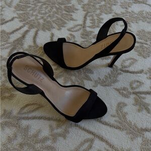 SCHUTZ Luraine Black Strappy Heels